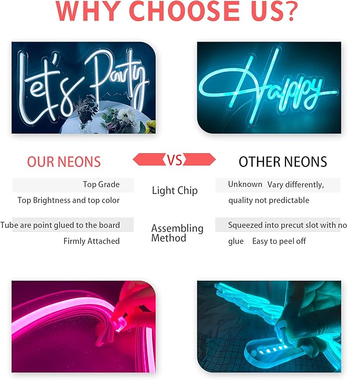 SELICOR Personalized Neon Signs Led Neon Signs Light for Bedroom Wedding Birthday Party Home Décor Custom Neon Sign Bar Store Logo Neon Sign(Optional 36" to 60")