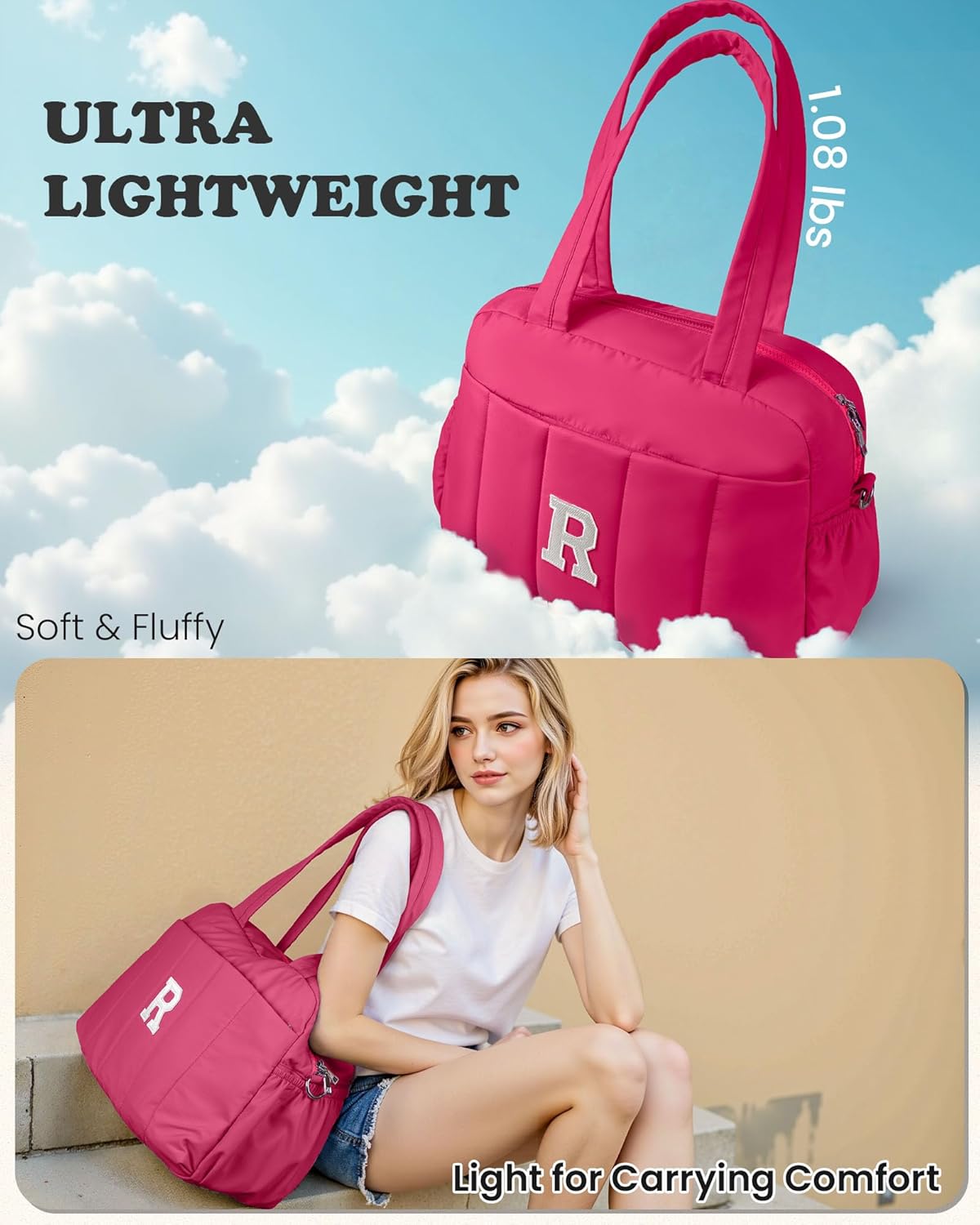 Dance Bag, Kid Weekender Bags，Girl Overnight Bag with Wet Pocket，Lightweight Travel Tote Personalized Cheer Bags with Makeup Pouch-11 Year Old Girl Birthday Gifts