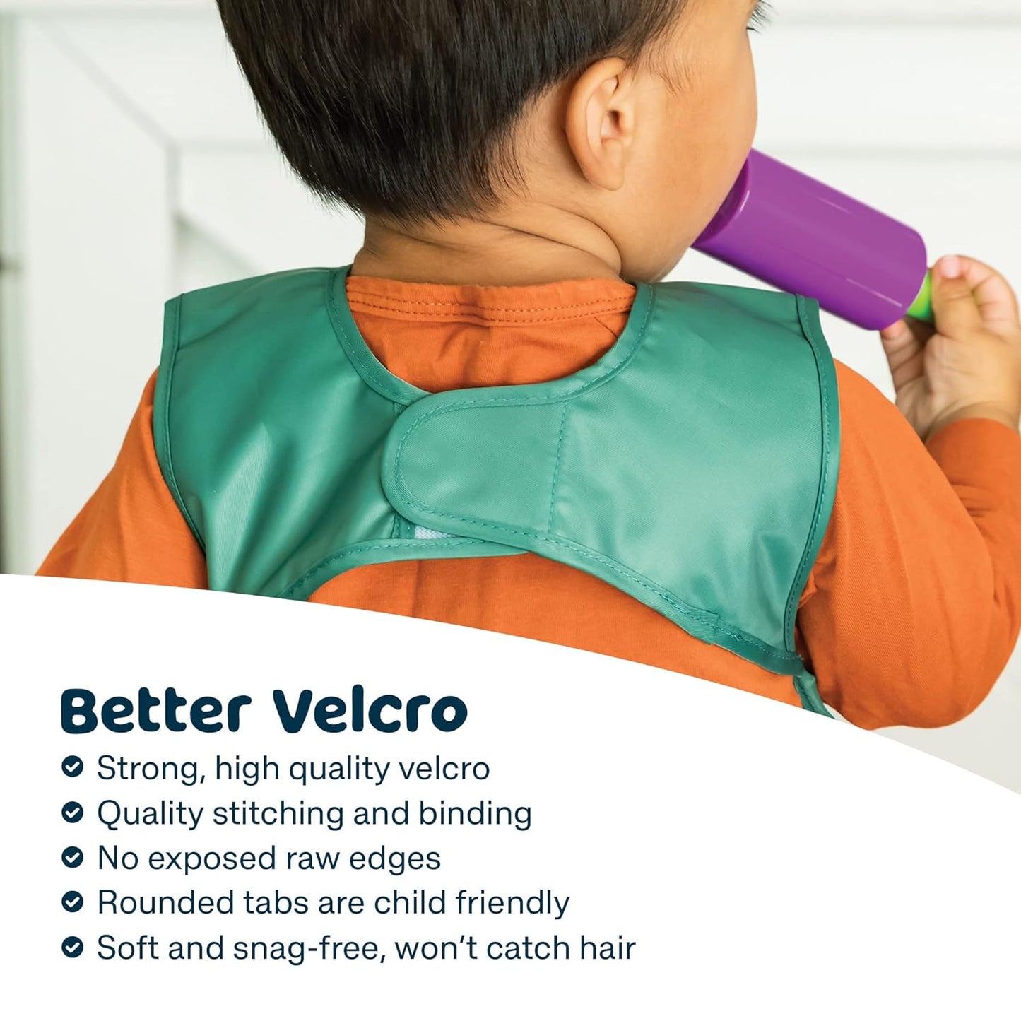 Tiny Twinkle Mess Proof Apron Bibs - 2 Pack Waterproof & Lightweight Baby Bibs for Led Weaning | 100% Recycled Polyester, Easy Clean & Machine Washable (Sand Cinnamon,Small 6-24 Months)