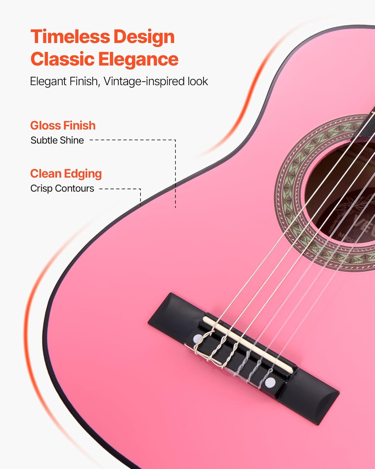 VEVOR Acoustic Guitar, Classical Guitar Starter Kit for Beginners, with Nylon Strings, Basswood Guitar, for Kids Adults Girls Boys Students