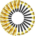 24pcs Party Blowers,Gilding Noisemakers Party Blowouts Squawkers Fringed Noise Maker,Birthday Noisemakers Birthday Blow Horns Party Whistles (Black and gold)