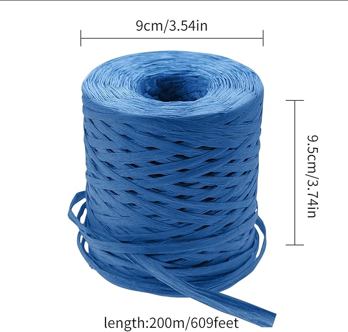 Creatrill 218 Yards Raffia Paper Craft Ribbon Packing Paper Twine, 1/4 Inch by 218 Yards
