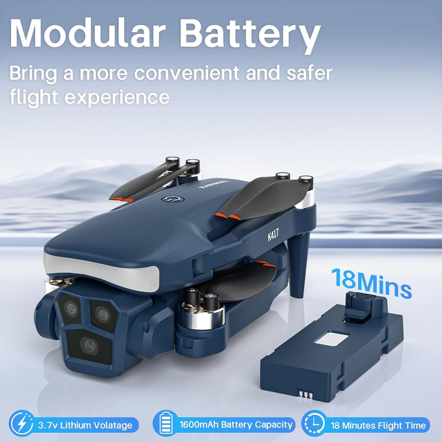 Mini Drone Professional with Blue LED Electric Adjustable Camera,brushless Drones FPV Adults Long Range Gravity Control Gesture Selfie,Drone Wind Resistant Headless Mode Tap Fly Foldable,3 Speeds