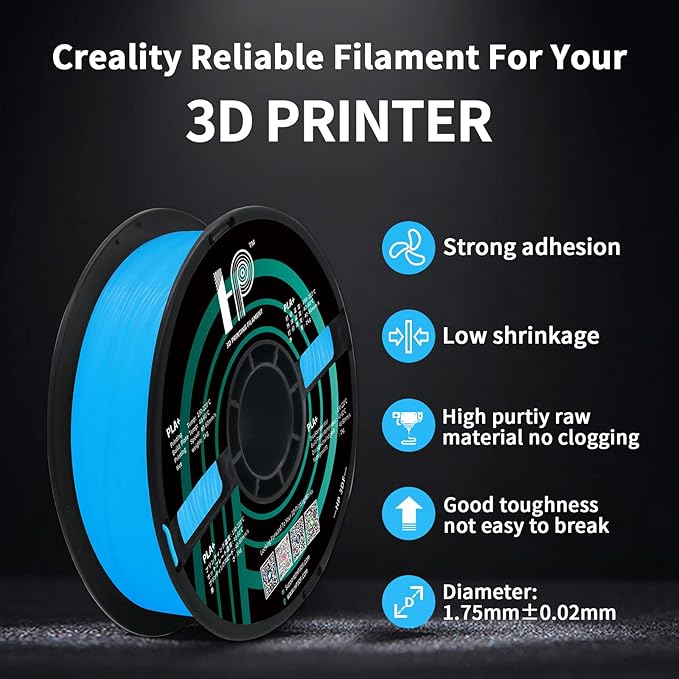 Glow in The Dark PLA Filament, 3D Printer Filament, PLA Filament 1.75mm Dimensional Accuracy +/- 0.02mm, 1KG Spool (2.2 lbs), Fit Most FDM Printer (Glow Blue)