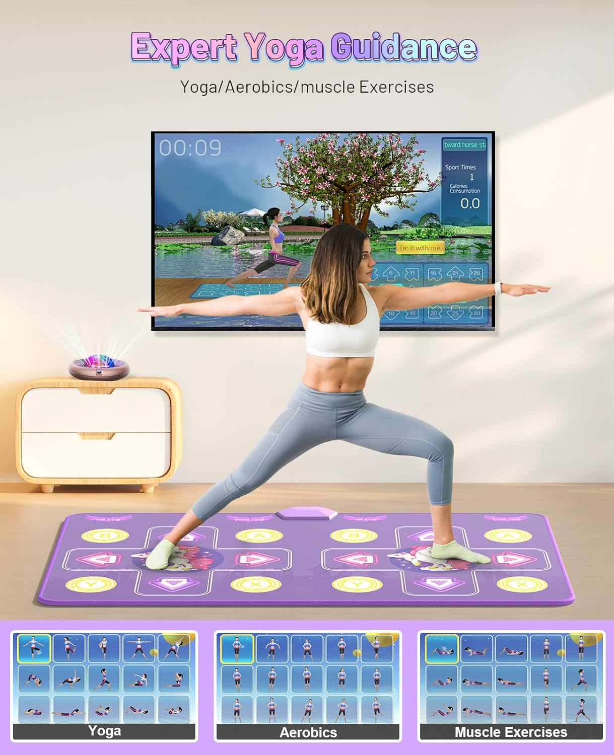 Dance Mat for Girls Boys - Wireless Dance Pad for TV with Camera, Plug and Play Double User Dance Mat Game, Danceing Mat for Family Games, Christmas and Birthday Gift Toys for Kids and Adults