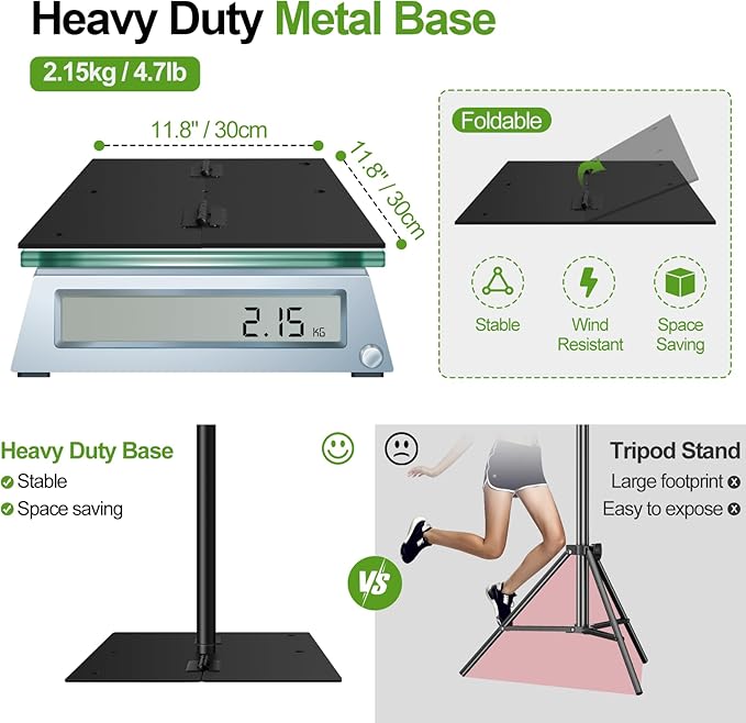 FUDESY Backdrop Stand Heavy Duty, 10x10ft Adjustable Photo Background Pipe and Drape Backdrop Stand Kit with Metal Base for Photography Parties Birthday Video Studio