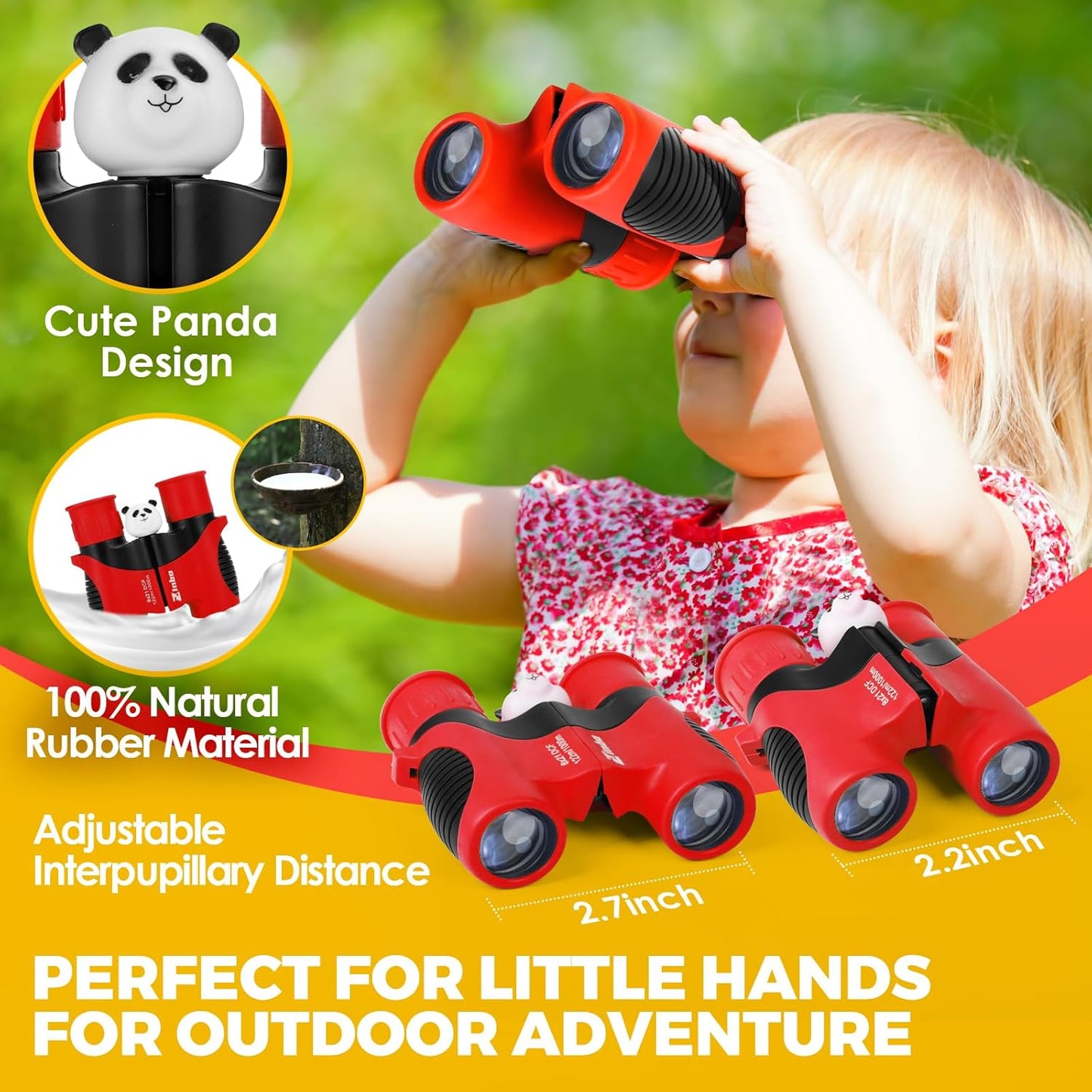 Binoculars for Kids 8x21 High-Resolution Real Optics with Magnifying Glass & Whistle Compass, Kids Binoculars for 3-12 Years Boys and Girls, Best Kids Toys for Outdoor Bird Watching, Hiking, Travel