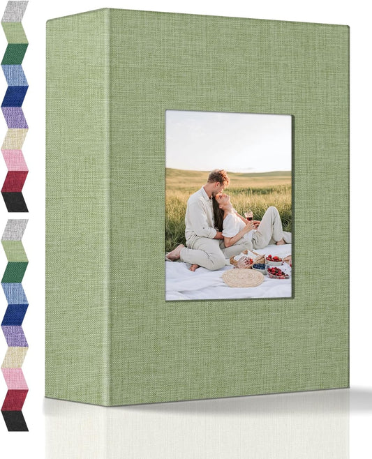popotop Photo Album 4x6-100 Photos Photo Books with 100 Vertical Pockets,Linen Cover Albums for Family Wedding Anniversary Baby Vacation Pictures
