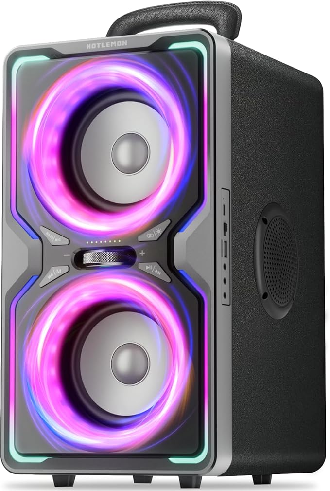 Hotlemon Large Bluetooth Speaker: 240W Peak Powerful Loud Sound with Deep Bass, 15H Playtime, Fast Charge, TWS, Portable Wireless Speakers for Outdoor, Party, Beach, Backyard, Home, Outside (Silver)