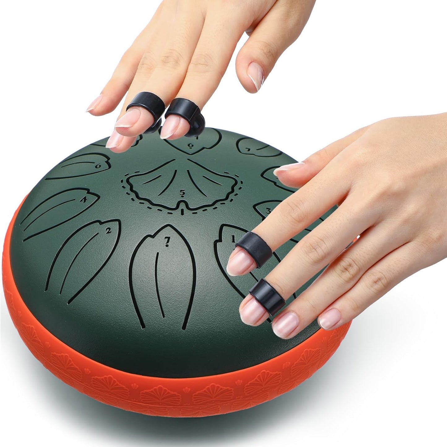 Steel Tongue Drum Percussion, 6 Inch 11 Notes Musical Instruments, Music Gifts for Family Friends (Green)