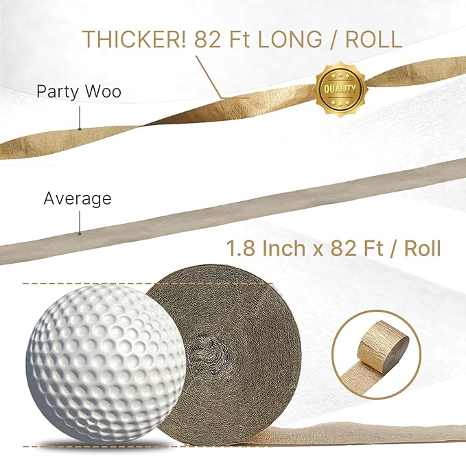 PartyWoo Sage Green Crepe Paper Streamers 4 Rolls 328 ft Pack of Hunter Sage Green Gold Sand White Crepe Paper for Jungle Safari Graduation Birthday Party Decorations (1.8 Inch x 82 Ft/Roll)