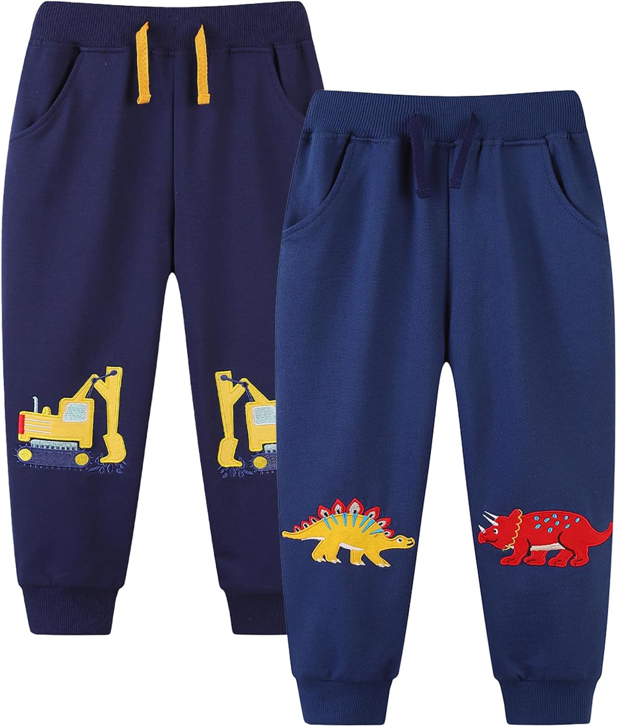 Bumeex Baby and Toddler Boys' 2-Pack Pull on French Terry Pants 1-7Y