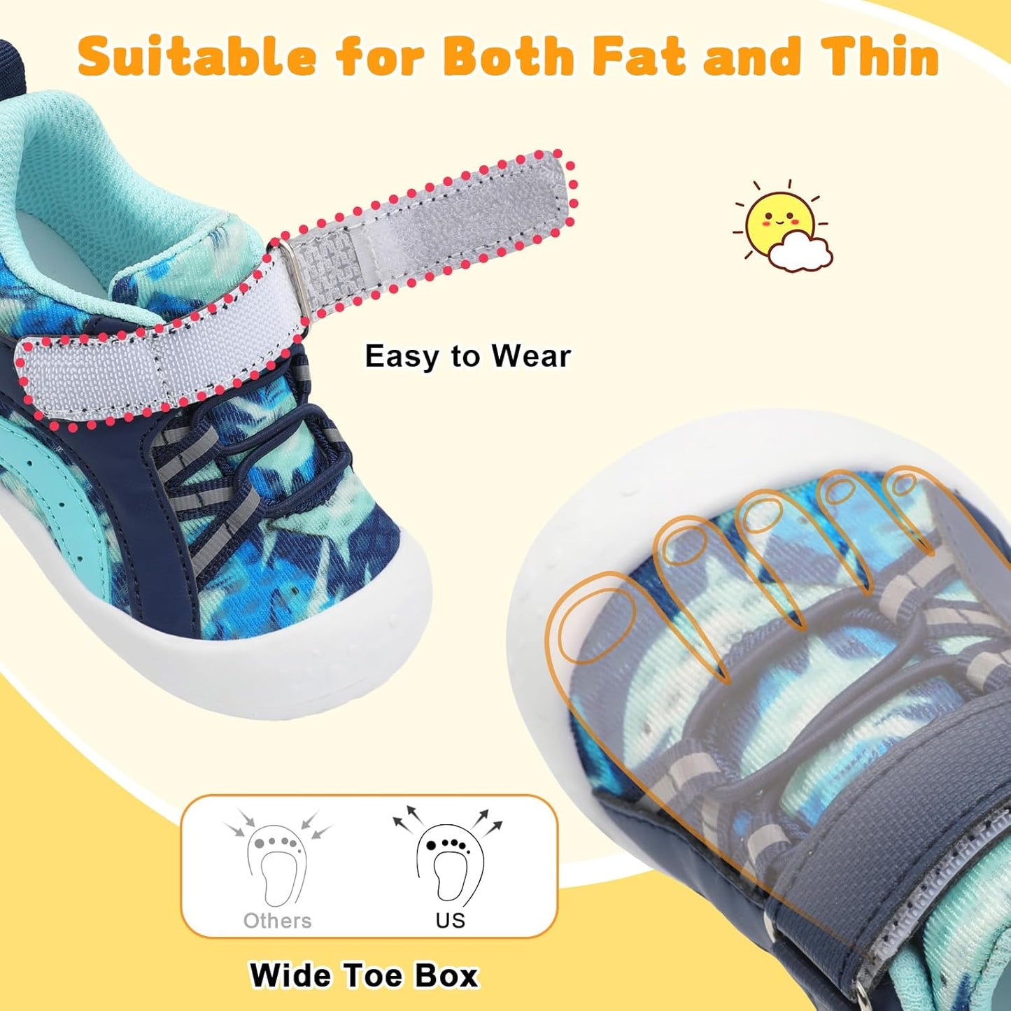 FEETCITY Wide Baby Shoes Boys Girls Baby Barefoot Shoes Breathable Infant Walking Shoe Crib Sock Shoe Toddler Sneakers Flexible
