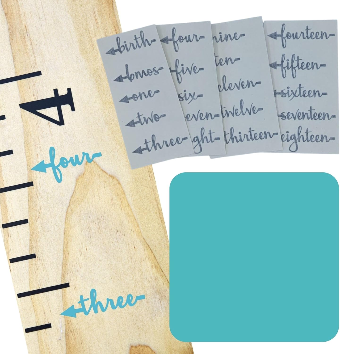 Little Acorns ADD ON - DIY Vinyl Growth Chart Ruler - Height Marker Arrows ONLY - Script - Straight