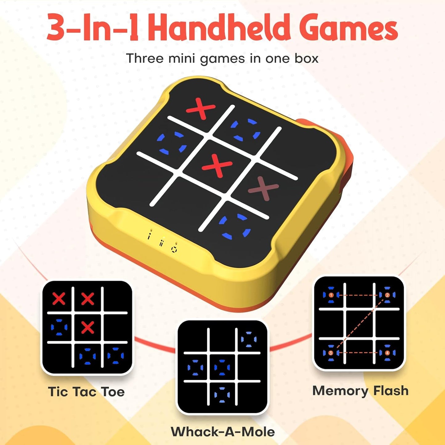 Tic Tac Toe Bolt Game, Handheld Electric Puzzle Game, Electronic Board Games for Educational and Memory Growth, Gift Ideal for Kids and Adults' Birthday, Portable Travel Games for Car Ride