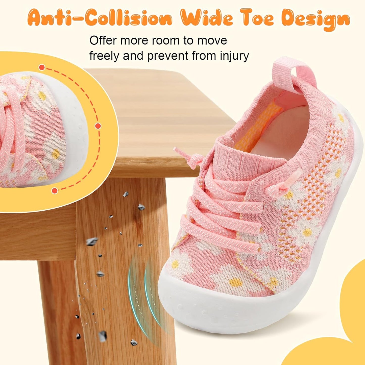 JIASUQI Baby Shoes for Toddler Boys Girls Sneakers Slip on Walking Shoes for Babies