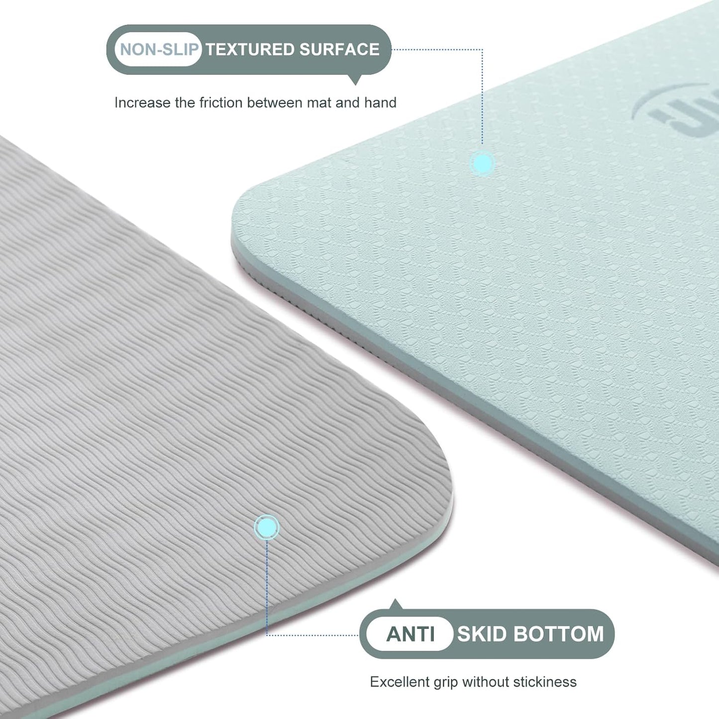 UMINEUX Yoga Mat Extra Thick 1/3'' & 2/5" Non Slip Yoga Mats for Women Eco Friendly TPE Fitness Exercise Mat with Carrying Sling & Storage Bag