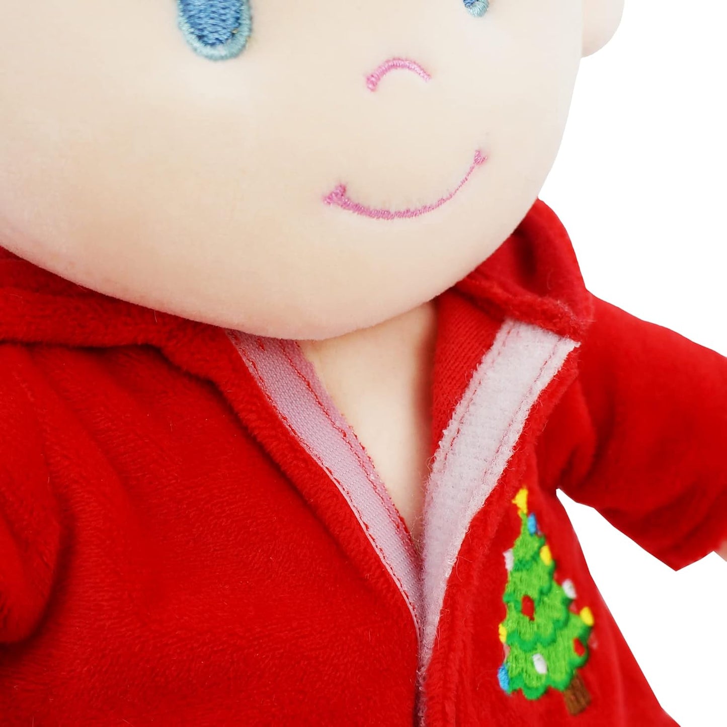June Garden 12" Sweet Dolly Dasher - Stuffed Ultra Soft Baby Reindeer Doll for Birth and Up - Removable Red Outfit