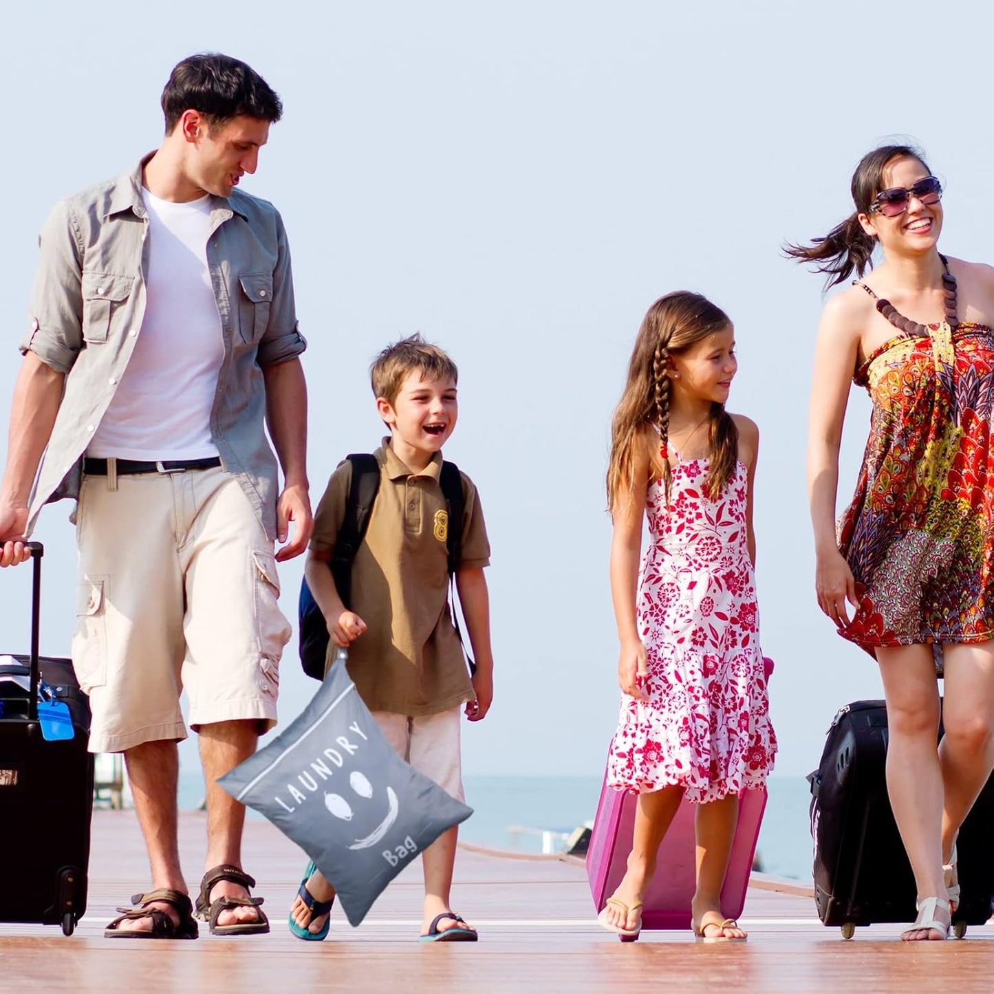 Shappy 2 Pcs Large Travel Laundry Bag Washable Waterproof Wet Dry Large Dirty Clothes Bag Bathing Workout(Cute Style)