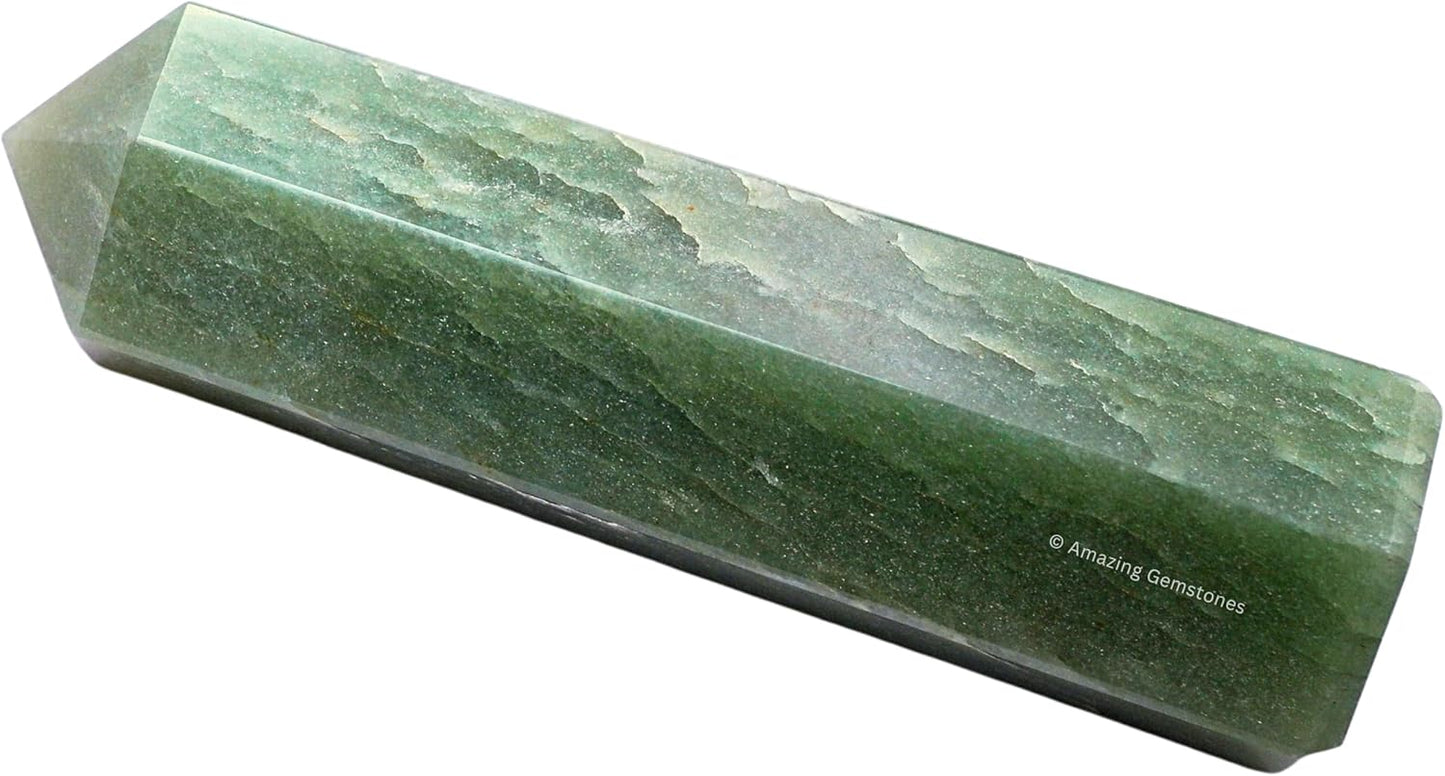 Amazing Gemstone Large Green Aventurine Crystal Towers ~ Natural Healing Crystal Point Obelisk for Reiki Healing and Crystal Grid (5.5 to 6 INCH)
