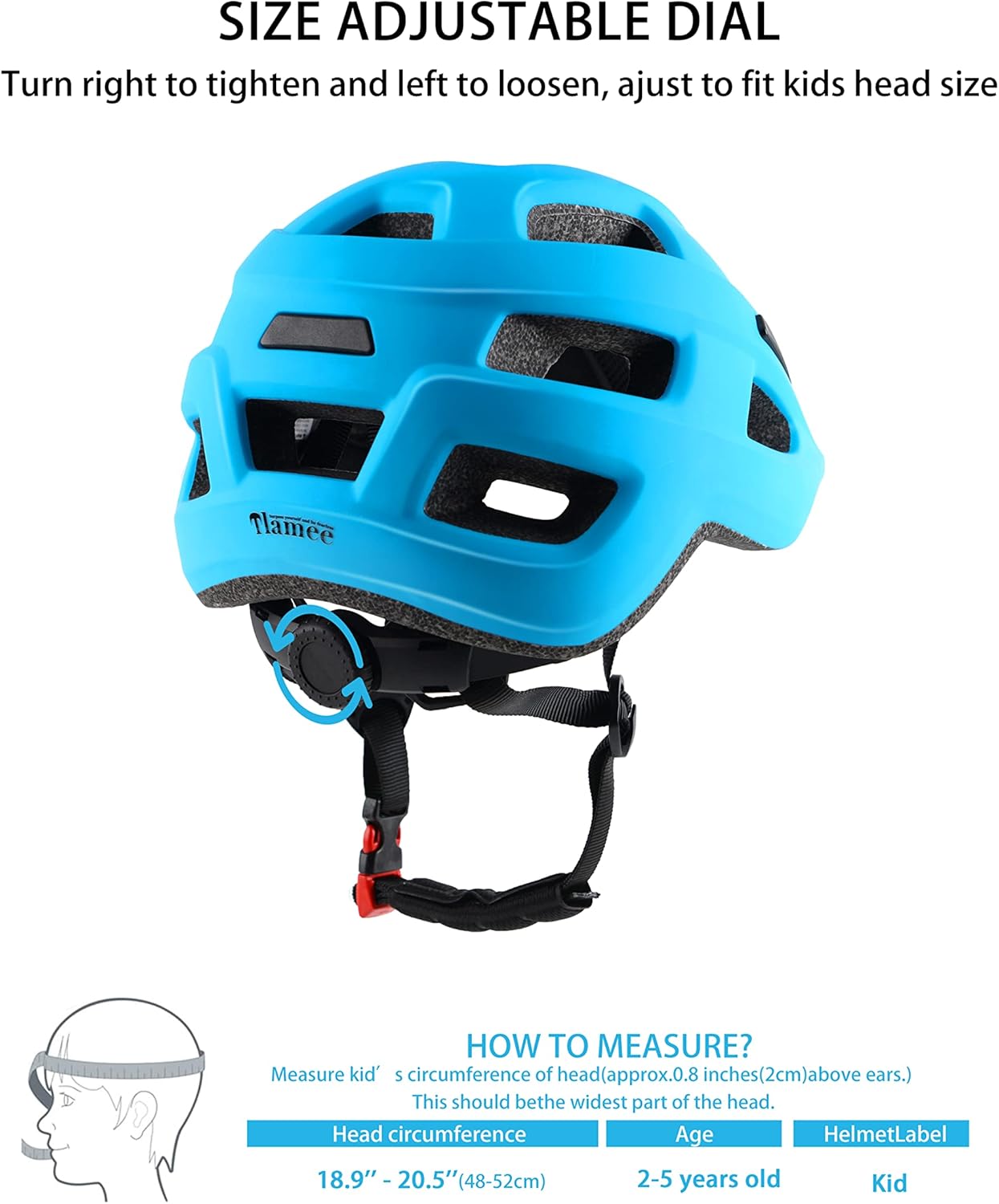 Kids Bike Helmet for Ages 1-8 Years, Adjustable Toddler Boys and Girls Helmets, Lightweight Child Infant Bicycle Cycling Scooter Sports Helmet 48-54cm