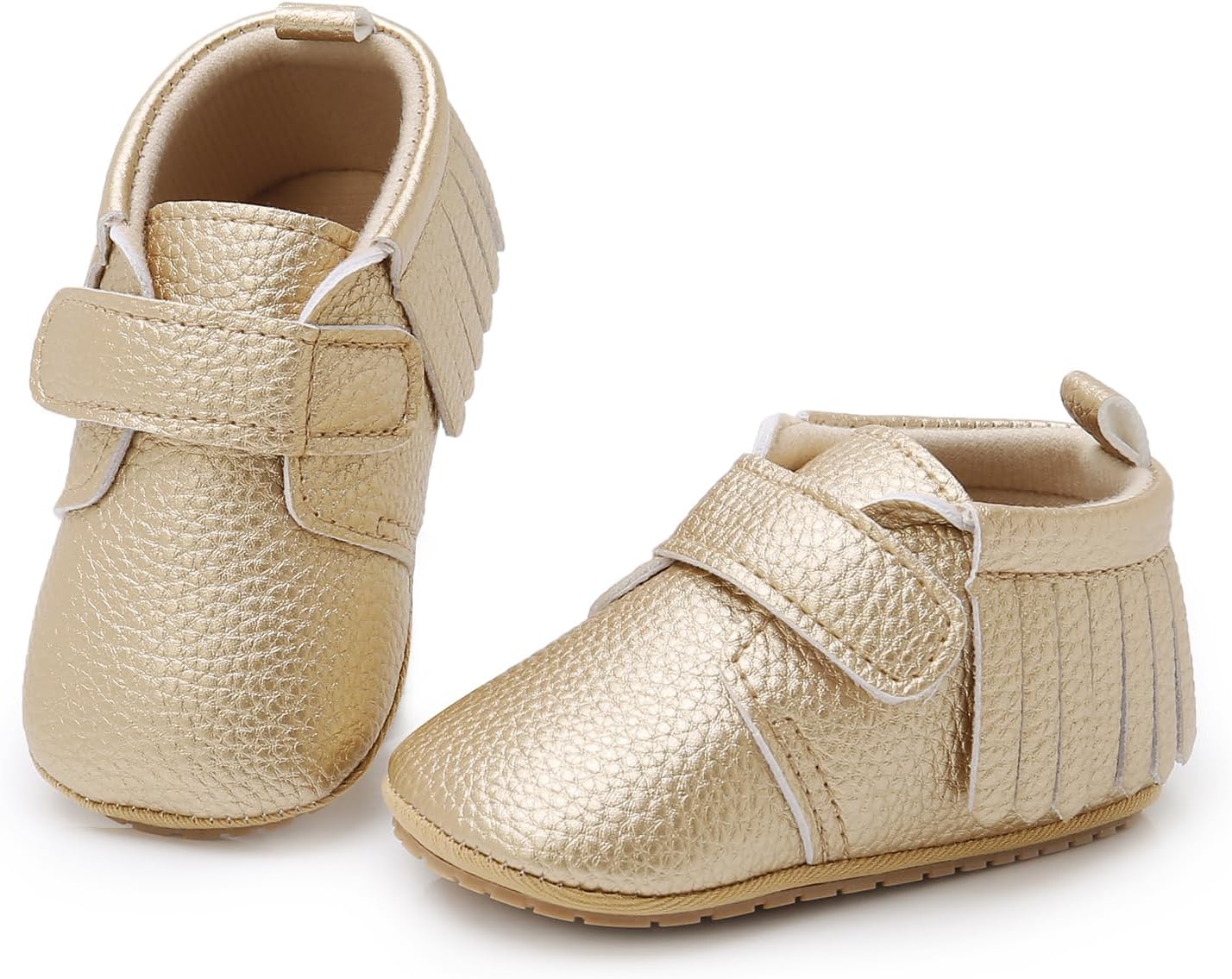 SOFMUO Baby Boys Girls High Top Ankle PU Leather Sneakers Soft Rubber Sole Infant Moccasins Newborn Oxford Loafers Anti-Slip Toddler Wedding Uniform Dress Shoes