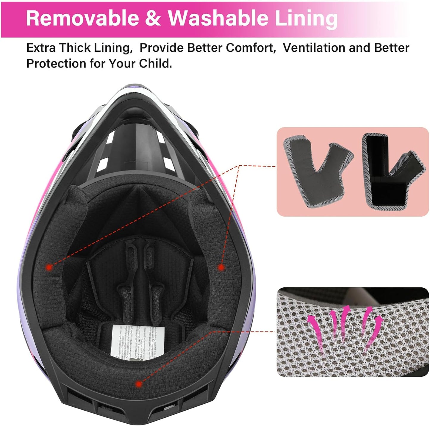 TCMT Dot Youth & Kids Motorcycle Off-Road Helmet Full Face Motocross Street Dirt Bike Mountain Bike BMX MX ATV Helmet+Goggles+Gloves New