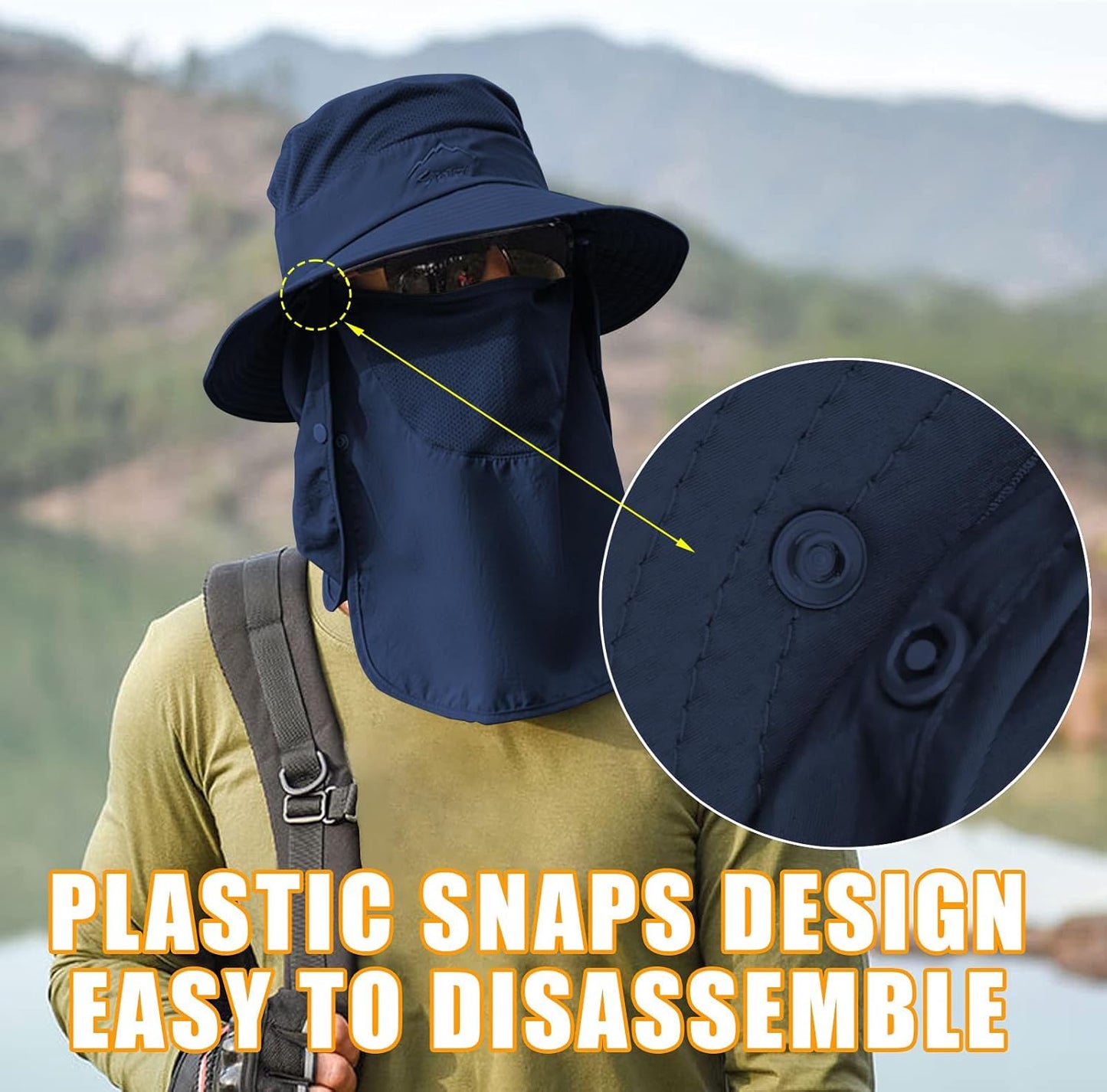 Sun Hats for Men Women Fishing Hat UPF 50+ Breathable Wide Brim Summer UV Protection Hat