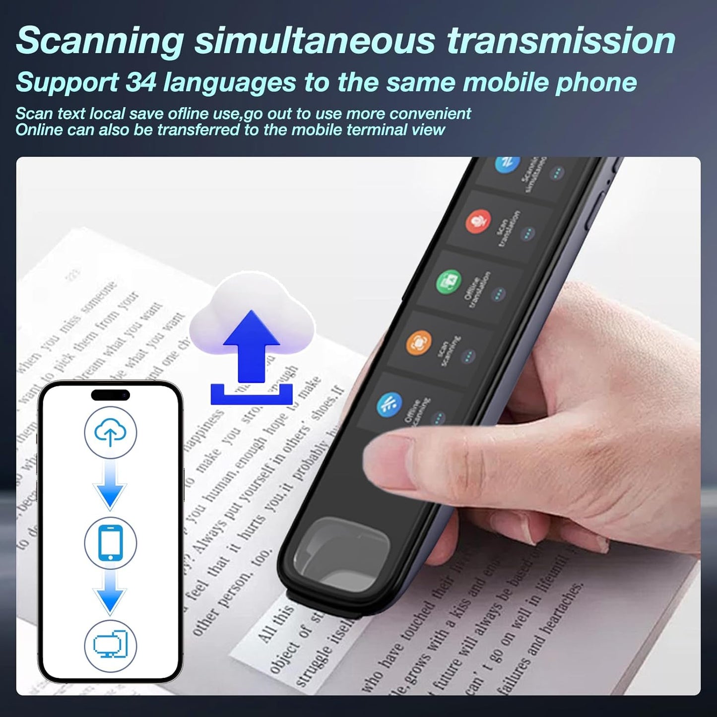 Translation Pen, 3.71" Scan Translation Pen with 142 Language Scanning Reading Pen, Offline Translation, Voice Translation, Portable Translation Device for Learners, Globetrotter