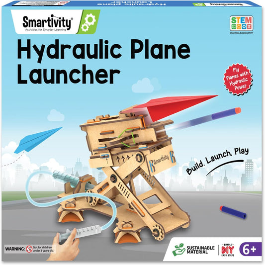 Smartivity 2in1 Hydraulic Airplanes & Darts Launcher STEM Toy for Kids Ages 6-14 Years I Cool Birthday Gifts for Boys & Girls | DIY Science STEM Kit for 6, 8,10,12,14 Years I Engineering Game