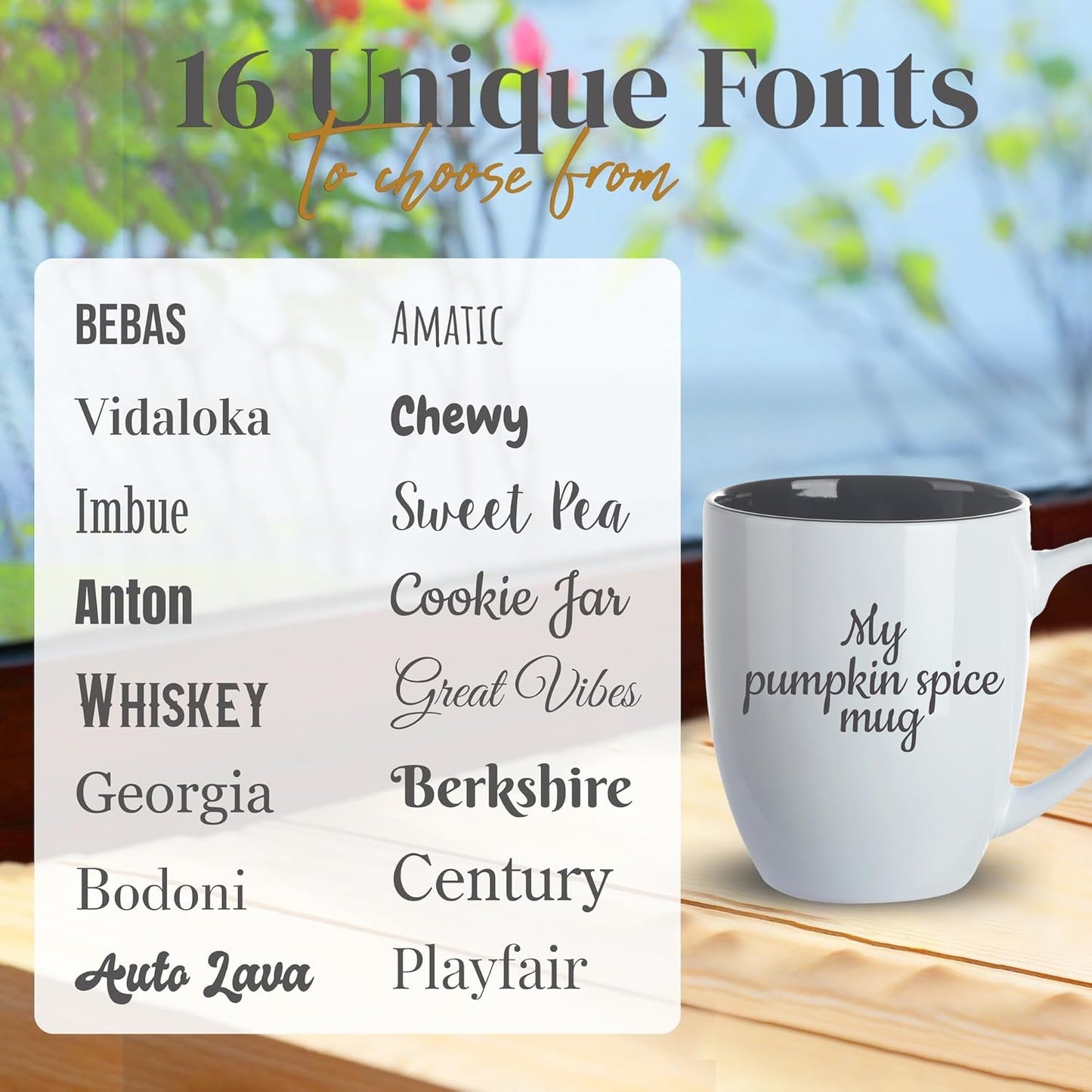 Personalized Coffee Mug Engraved with your Custom Text - Customized Coffee Mugs, Hot Chocolate Mug, Tea Cup, Birthday Gifts, Retirement Gift (Engraved Custom Text, Glossy White)