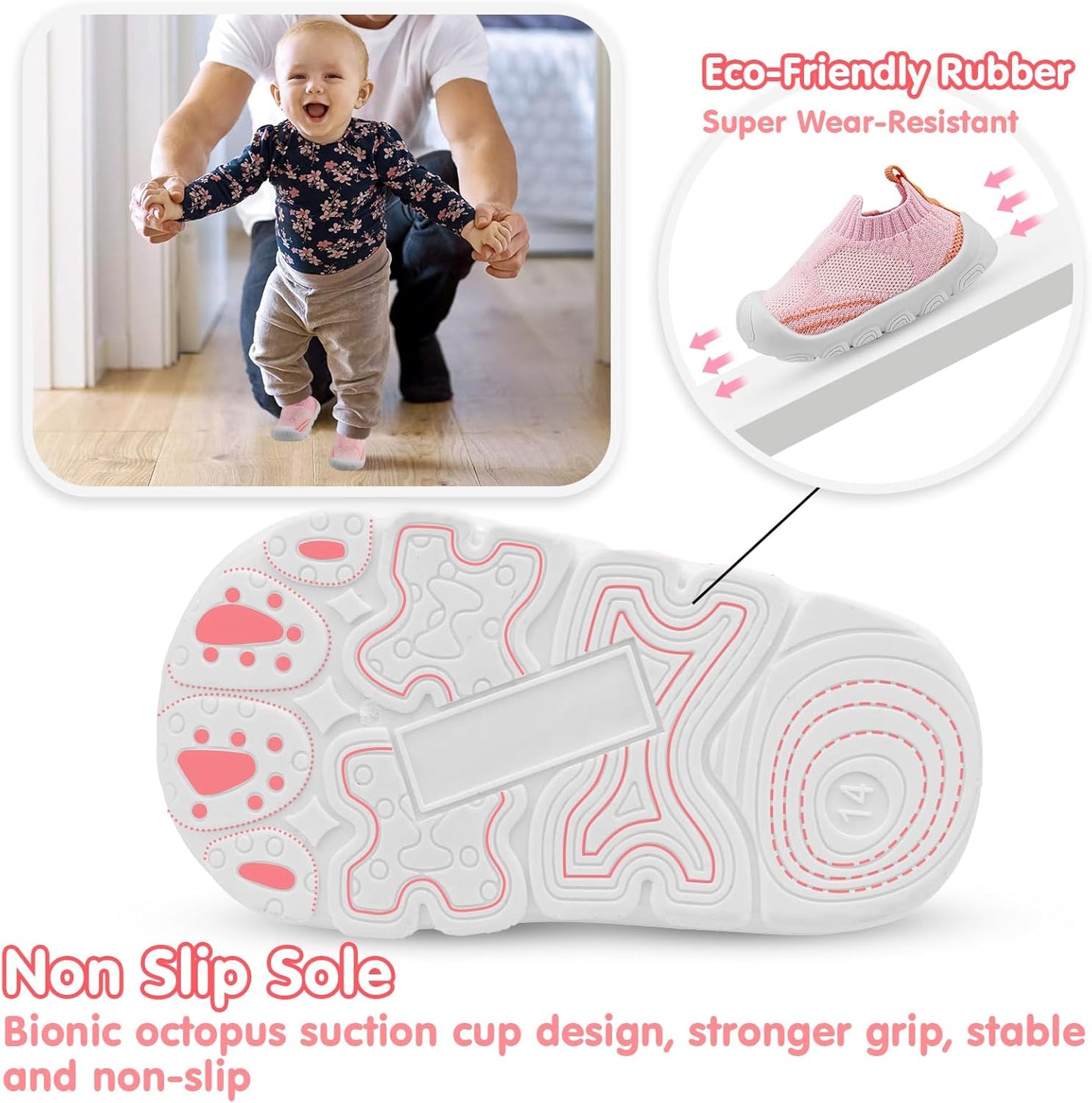 Charrost Toddler Baby Girl Boy First Walking Shoes Checkered Sneakers Sizes 3/4/5/6/7/8T. Soft, Cute,Flexible for First Walkers. Non-Slip, Slip On, Wide Toe Box Indoors Outdoors