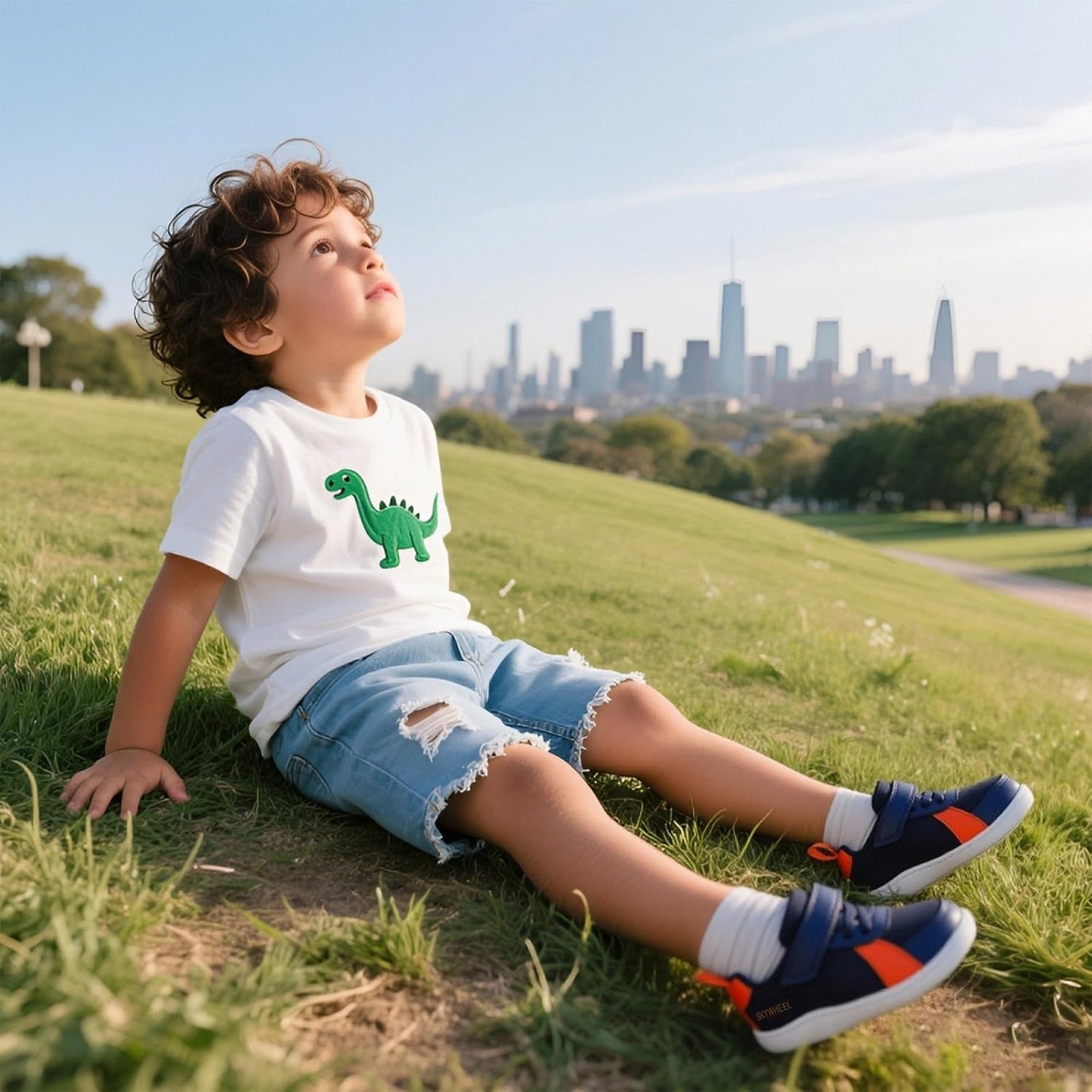 SKYWHEEL Toddler Wide Toe Box Barefoot Shoes Boys Sneakers Kids Tennis Shoes Comfort Lightweight Zero Drop Walking Shoe for Indoor/Outdoor Play