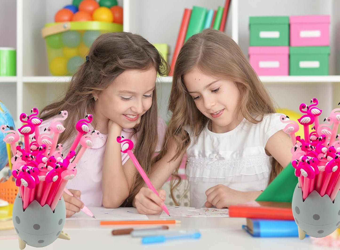 40 Pcs Cute Flamingo Gel Ink Pens - 0.5 mm Black Ink, Fun Kawaii Animal Pens for Kids, School, Office, Home Supplies & Party Favors