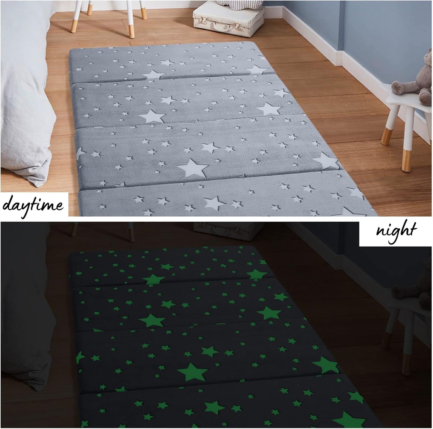 MeMoreCool Kids Floor Mattress Large 6x4 FT, Thicken Foam Futon Mattress for Playroom, Foldable Crawling Mat for Children’s Play Area