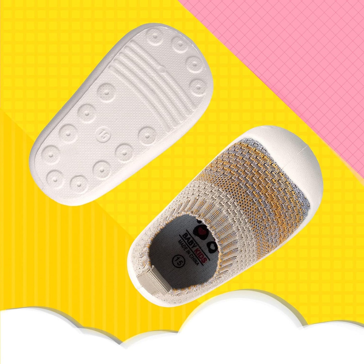 Baby First-Walking Shoes 1-4 Years Kid Shoes Trainers Toddler Infant Boys Girls Soft Sole Non Slip Cotton Canvas Mesh Breathable Lightweight TPR Material Slip-on Sneakers Outdoor