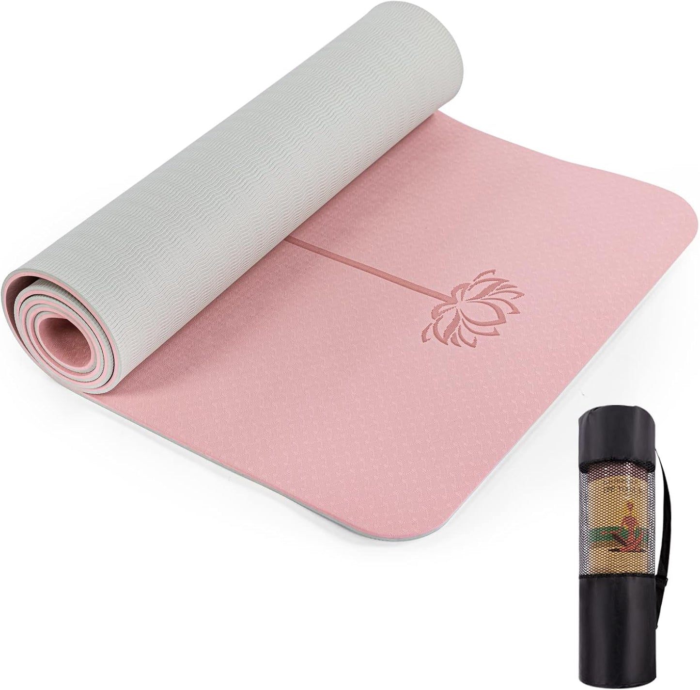 UMINEUX Yoga Mat Extra Thick 1/3'' & 2/5" Non Slip Yoga Mats for Women Eco Friendly TPE Fitness Exercise Mat with Carrying Sling & Storage Bag