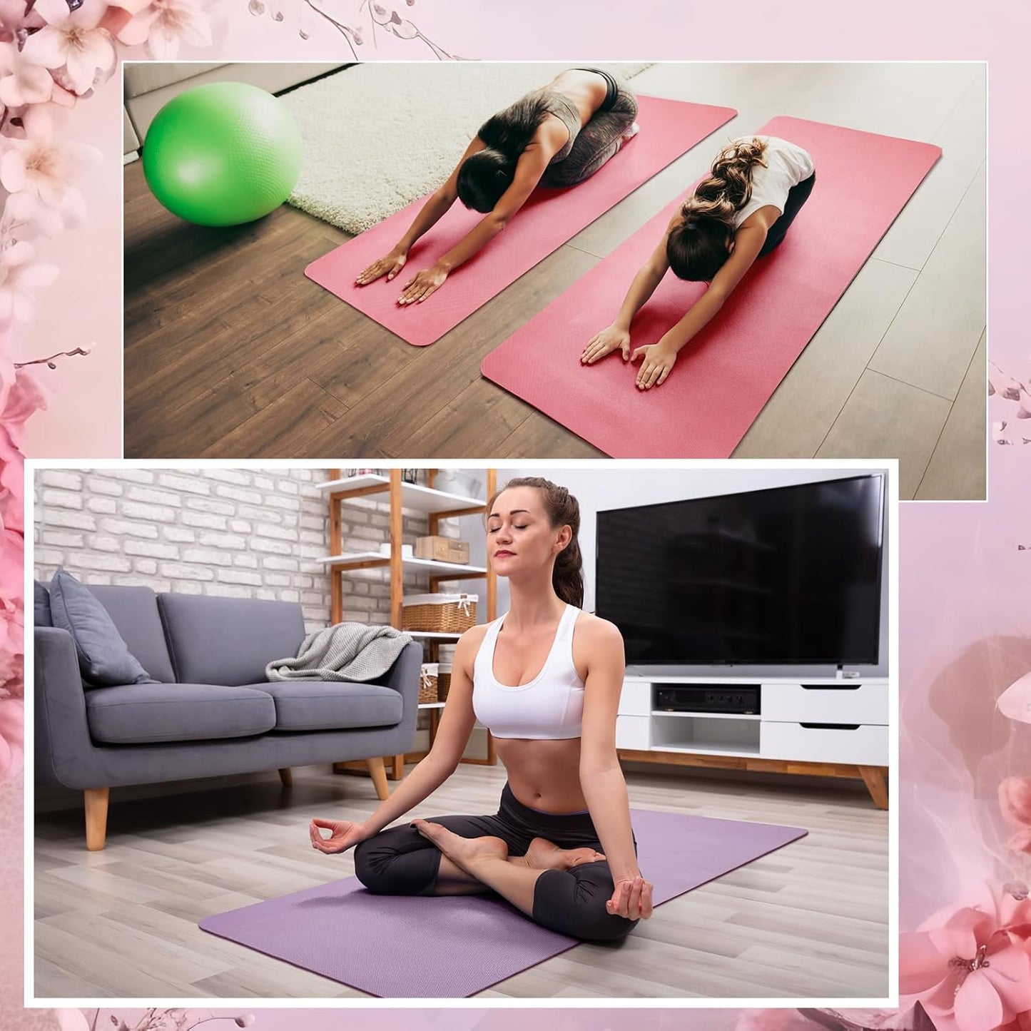 Timgle 24 Pack 68" x 24" Yoga Mat Bulk, 4mm Thick Extra Long Sports Mat Anti Slip Tear Resistant Yoga Exercise Set for Fitness Stretching Home Workout Gym and Studio