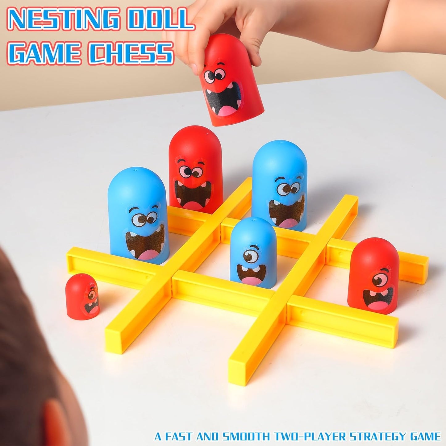 Tic Tac Toe Strategic Board Game for Kids and Family,Party Tabletop Games, Strategy Head to Head Games,Friendly Educational Board Game, Suitable Party 2 Players Toys (1PC)