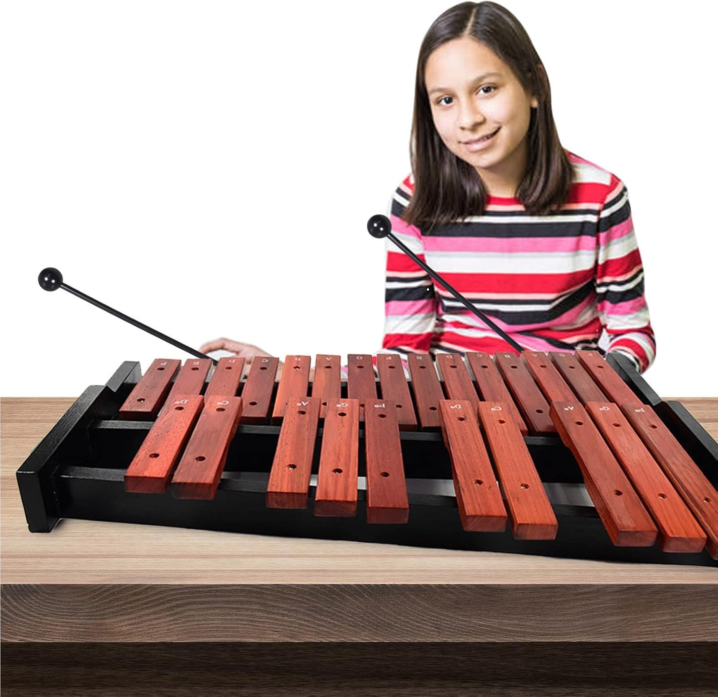 TNZMART 25 Note Xylophone Wooden Glockenspiel Xylophones with Mallet Professional Percussion Instrument (Xylophone)