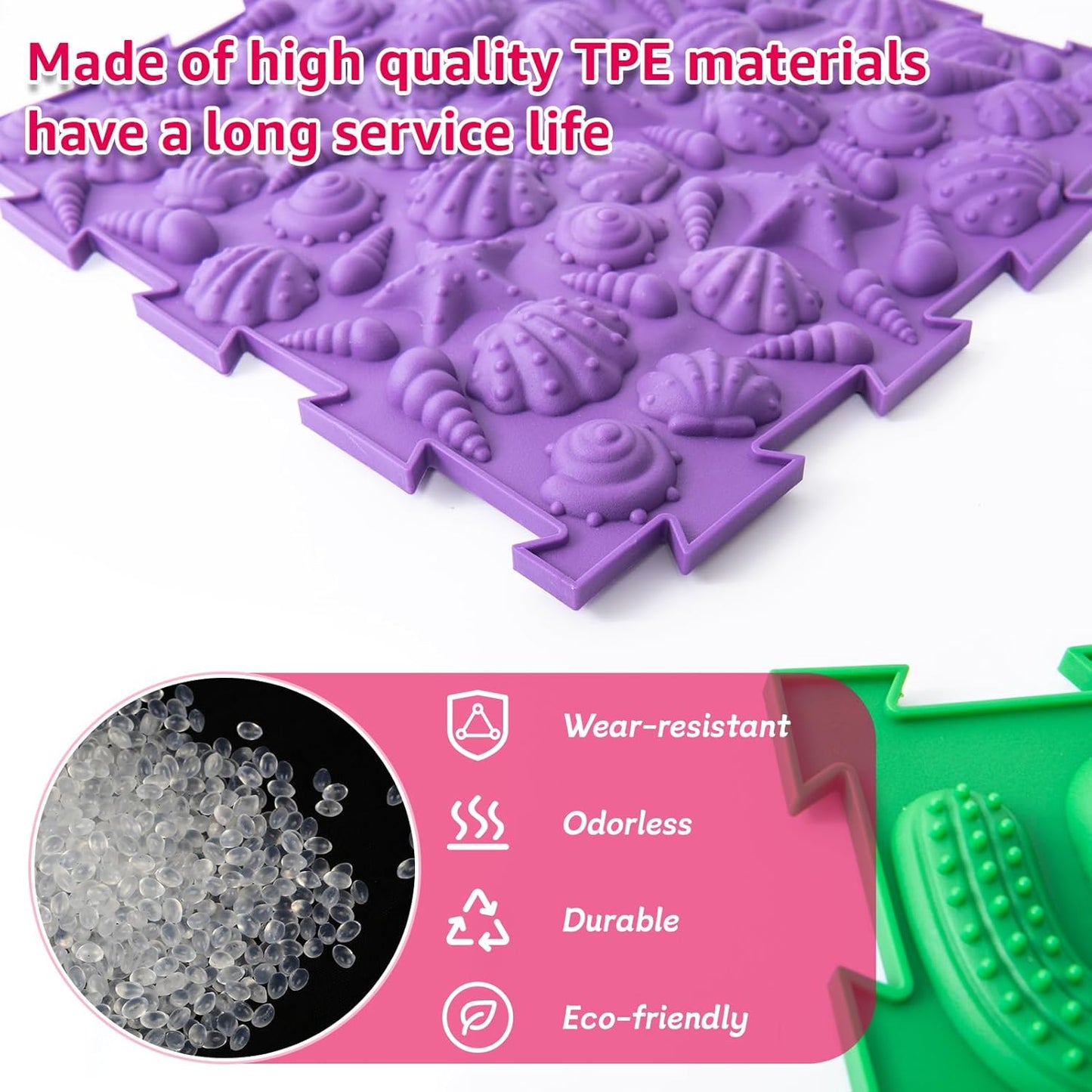 Sensory Mat for Autism Children - Textured Puzzle Play Mat for Kids, Non-Toxic Massage Game Floor Tiles | Safe Sensory Room Must Have (Classical)