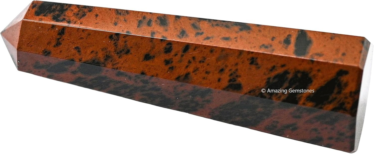 Amazing Gemstone Mahogany Obsidian Crystal Towers ~ Natural Healing Crystal Point Obelisk for Reiki Healing and Crystal Grid (2" to 3" INCH)