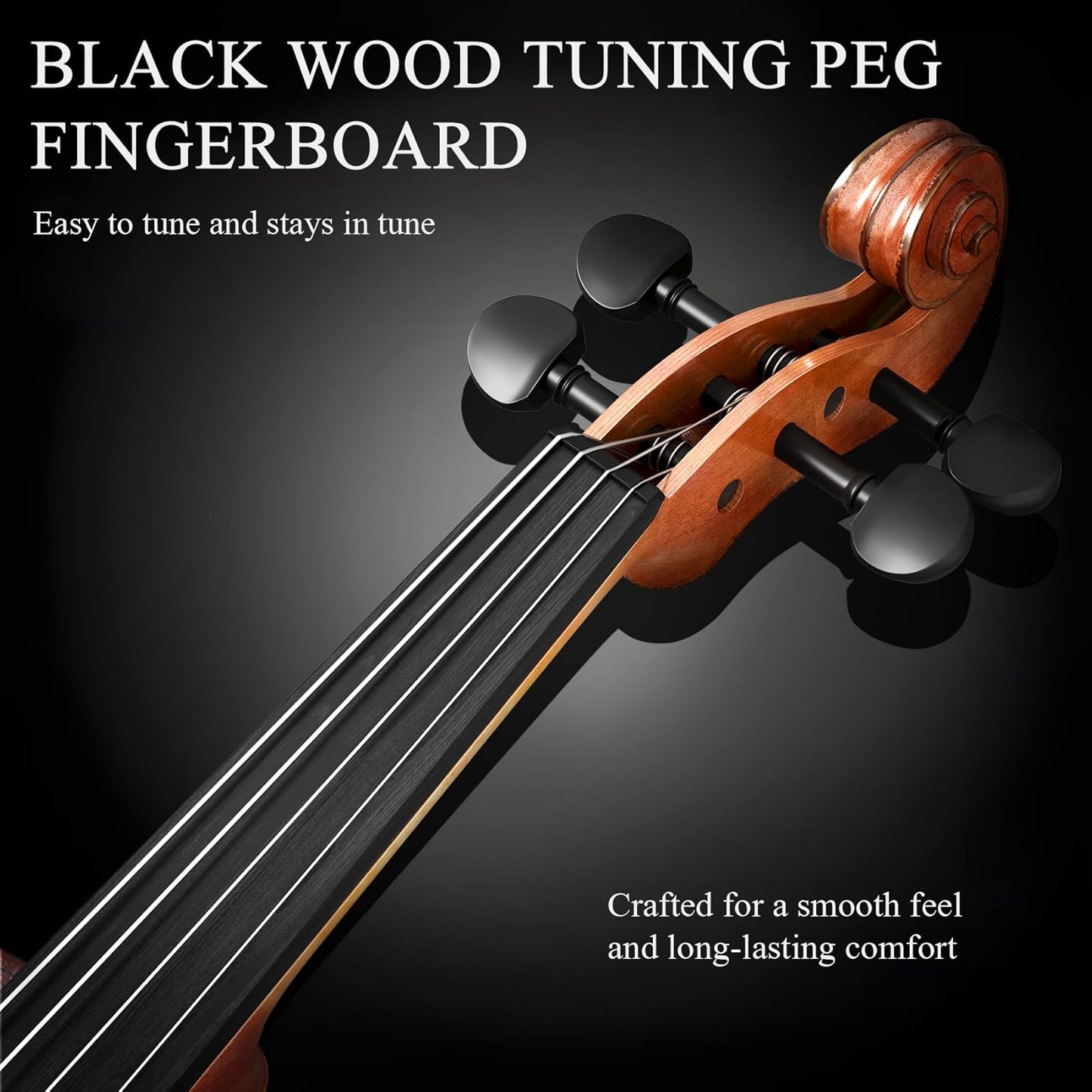 3/4 Violin Kit, Beginner Violin for Kids, Students, Complete Kids Violins Set with Case, Bow, Rosin, Ideal for Kids Violinss Beginner Ages 9-12, Brown