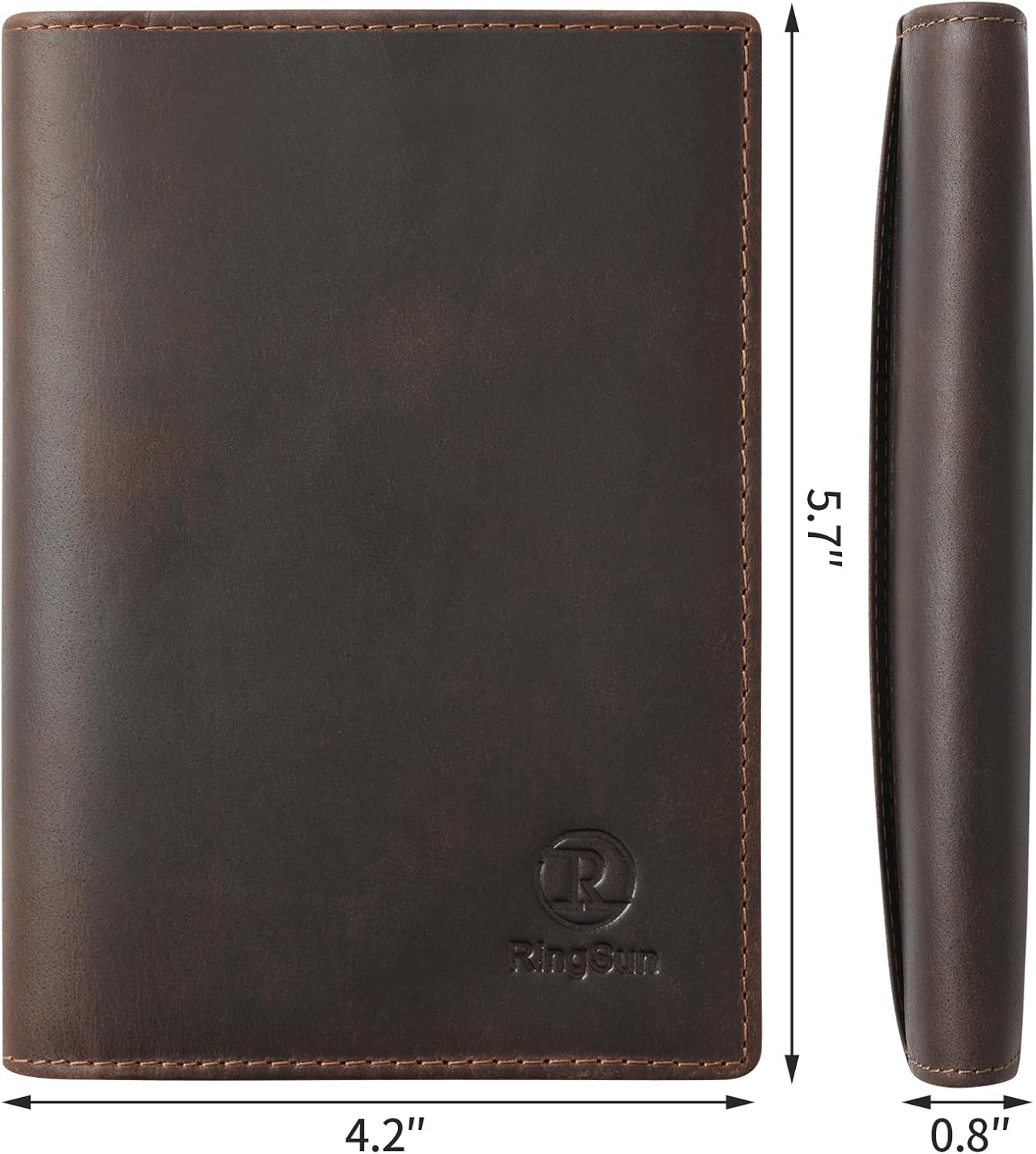 Ringsun Leather Passport Cover for Men Women, RFID Passport Wallet Case Travel Passport Holder for Family