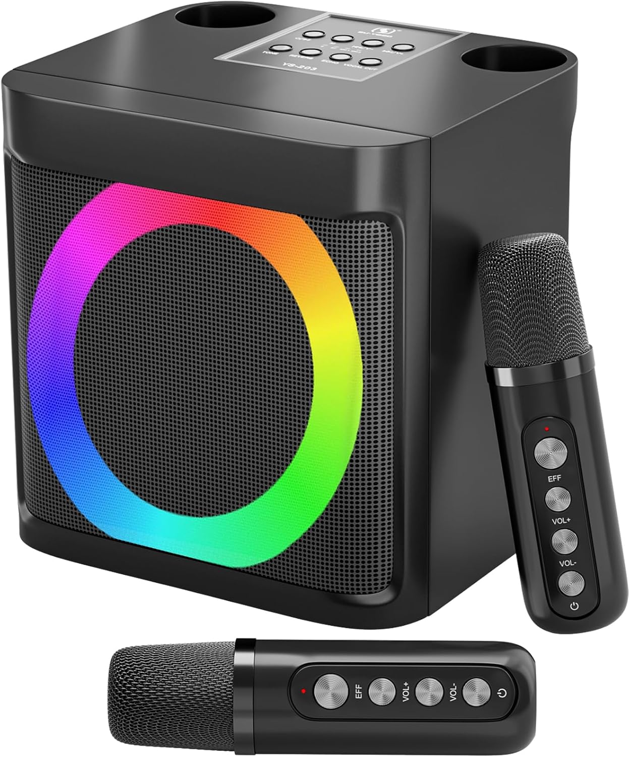 Karaoke Machine for Kids Adults - Portable Bluetooth Speaker with 2 Wireless Microphones, Singing Machine for Home Party, Birthday Gifts for Girls Boys Ages 4, 5, 6, 7, 8, 9, 10, 11, 12+ Years Old