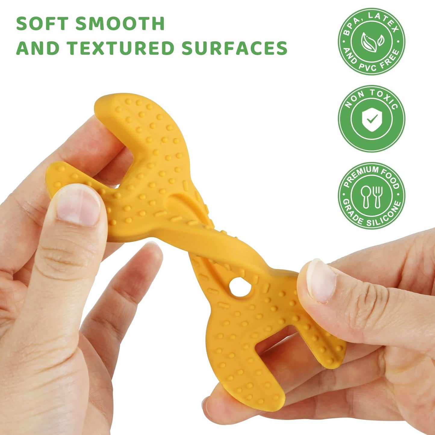 Fu Store 4 Pack Soft Silicone Teething Toys for 0-12Months 6-24 Months Toddlers Infant Hammer Tools Shape Baby Teethers Relief Soothe Babies Gums Set