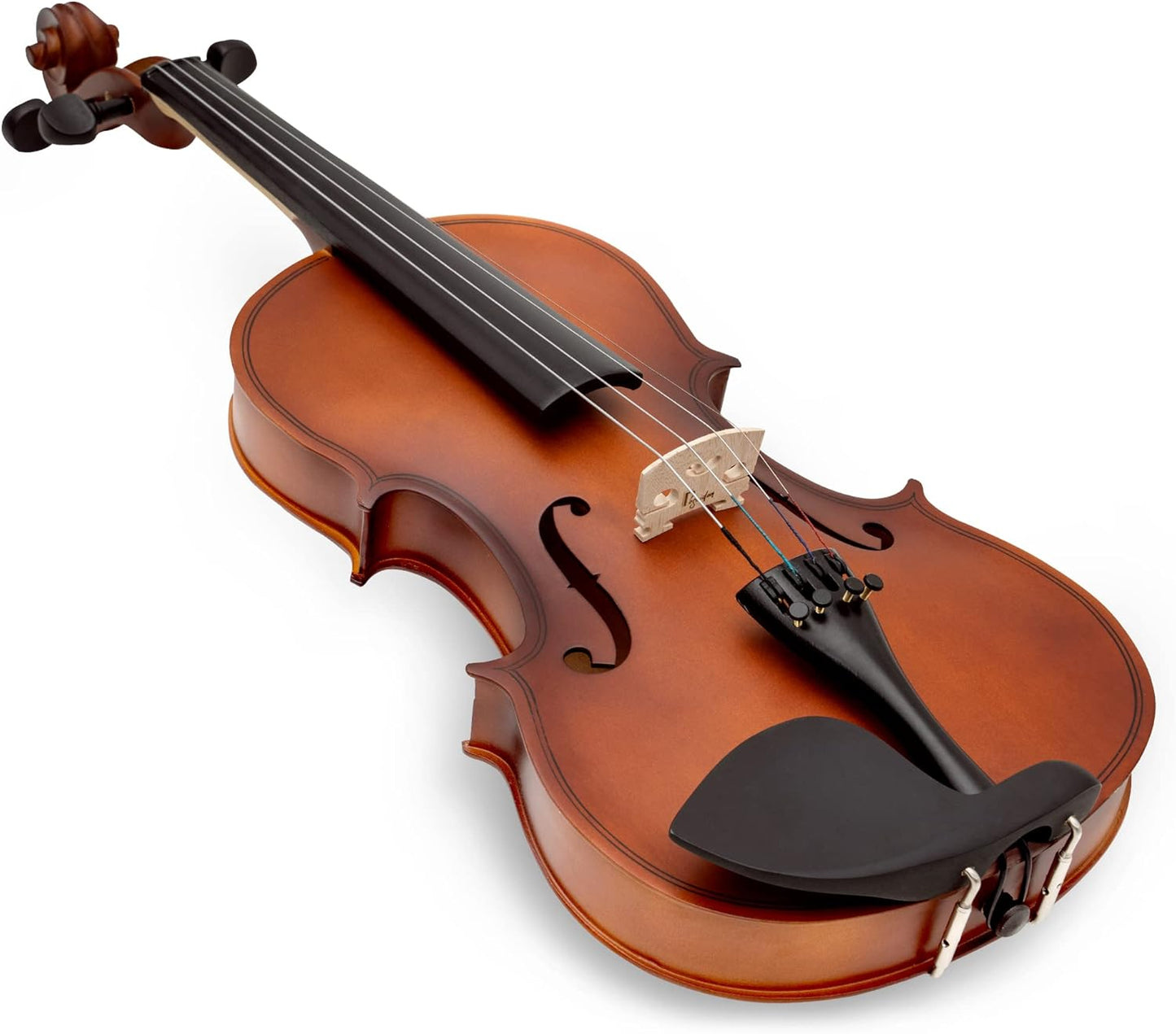 Poseidon Stringed Musical Instruments - Premium Handcraft Violin for Kids Adults 4/4 Violin w/Case, Violin Bow, Horse Bridge, Extra Strings, Shoulder Rest, Rosin, Clip-on Tuners - Natural Matte