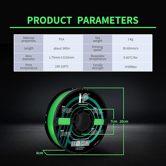 Glow in The Dark PLA Filament, 3D Printer Filament, PLA Filament 1.75mm Dimensional Accuracy +/- 0.02mm, 1KG Spool (2.2 lbs), Fit Most FDM Printer (Glow Green)