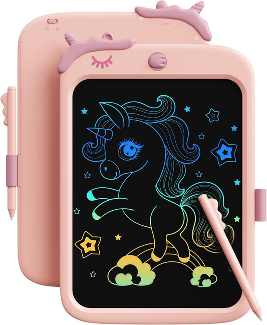 TEKFUN Toddler Boy Toys, LCD Writing Tablet for Kids, Doodle Board Dinosaur Toys, Travel Essentials Toys for 3 4 5 6 Year Old Boys Girls, Easter Birthday Christmas Gifts (10inch Pink)