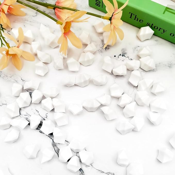 White Vase Fillers for Home Decor, Fake Crushed Ice Cubes, Vase Fillers, 150 pcs Reusable Fake ice Cubes for Photography Accessories Props Decoration for Wedding